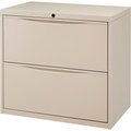 Global Equipment Interion® 30" Premium Lateral File Cabinet 2 Drawer Putty LF-30-2D-PUTTY